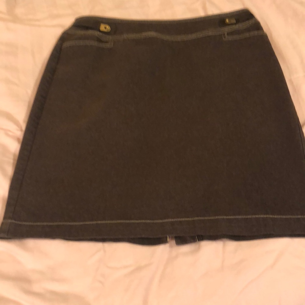 NY&Co. Denim Brown Skirt. Zips up the back.